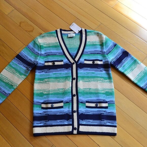 CLAUDIE PIERLOT Striped Cardigan Size 0 US XS Multi - Picture 3 of 12